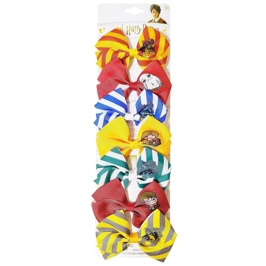 LUV HER Harry Potter Hair Bows - 7 Pcs 4 Inch Bundle - Hair Accessories Gift Set for Girls - Alligator Clips - Ages 3 +