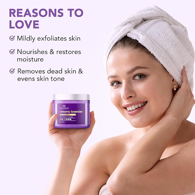 Botanic Hearth Dreamy Lavender Body Scrub 8.8 fl oz - Gently Exfoliates and Moisturizes Skin, Infused with Natural Lavender Oil and Essential Nutrients for Smooth and Radiant Skin