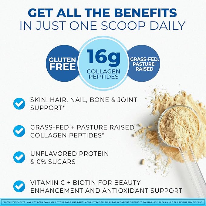 Unflavored Collagen Protein Powder with Biotin & Vitamin C – Powerful Bone & Joint Support, Anti-Aging Formula for Radiant Skin, Hair & Nails, Antioxidant-Rich Wellness Boost – 500g (2)