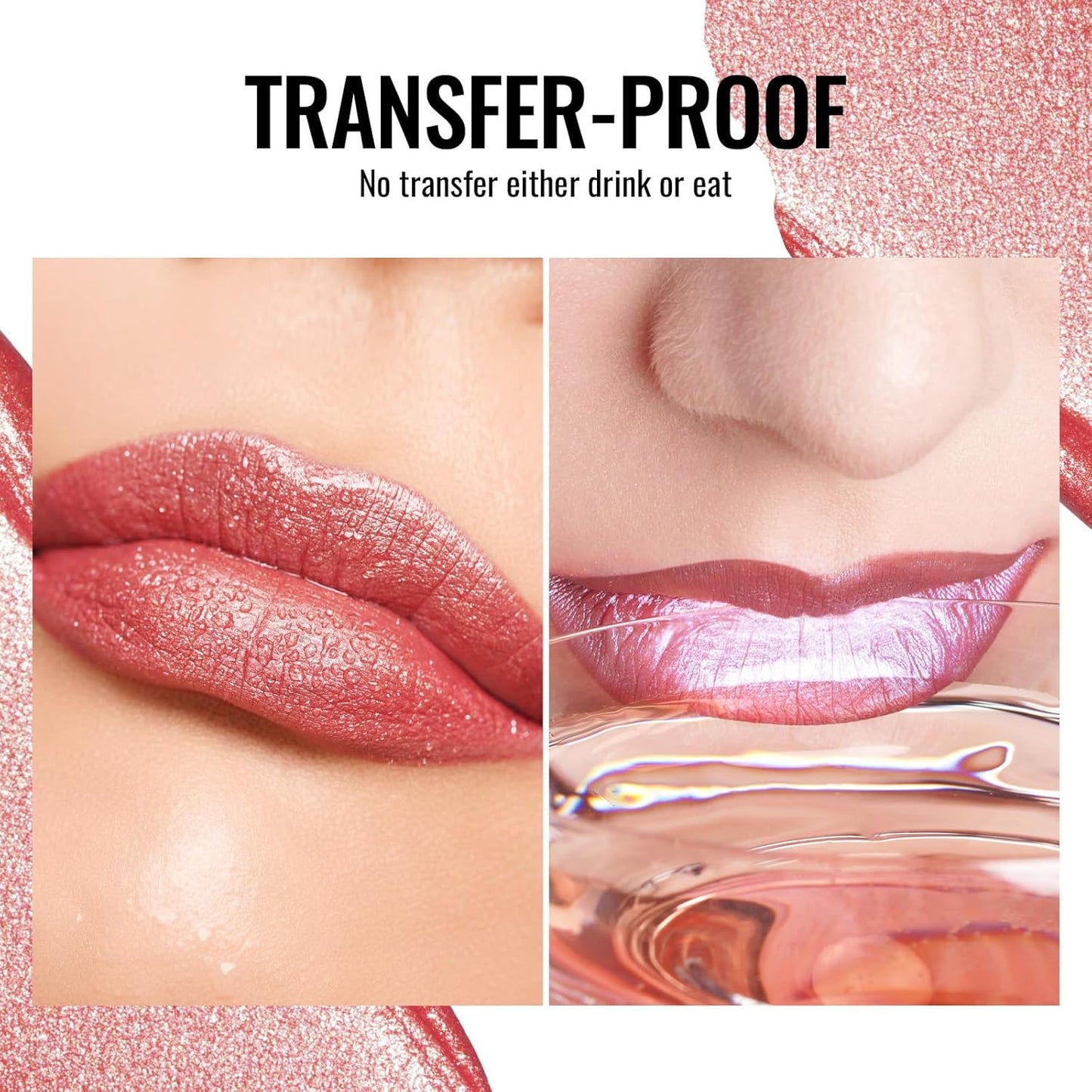 Oulac Pink Lip Gloss Metallic Shine Lipstick for Women, Dual Use for Lips & Eyeshadow, High Impact Lip Color, Long Lasting Waterproof, 3D Metallic Finish, No Transfer, Vegan MD08