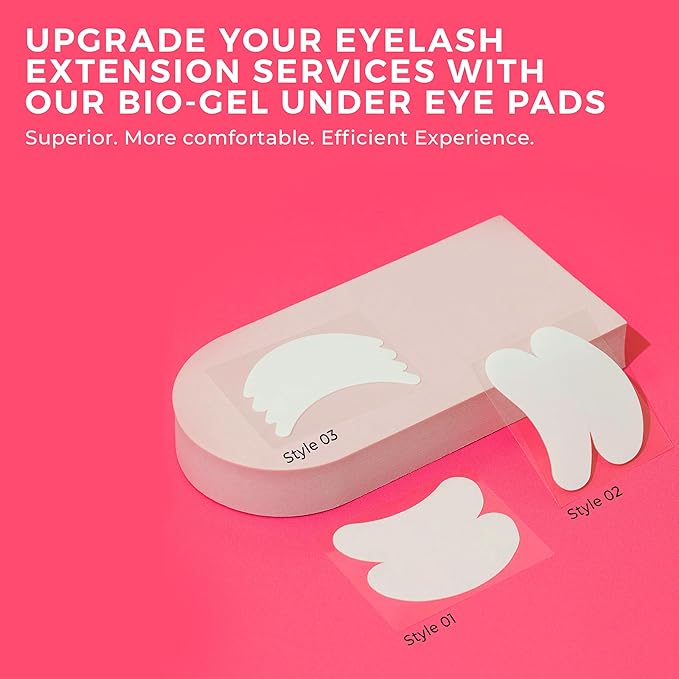 LLBA Biogel Eye Pads for Lash Extensions, Soft Sticky Under Eye Patches for Sensitive Skin, Eyelash Perm Lamination, Lash Extension Remover Supplies (10 Pairs, Style 1)