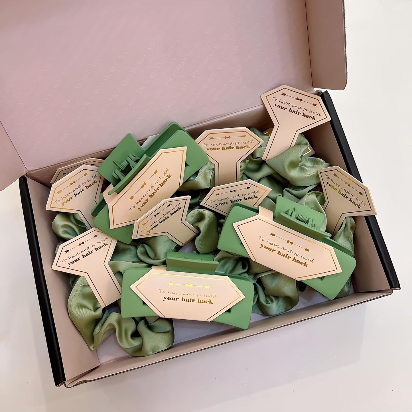 Bridesmaid Proposal Gifts 4.1inch 12pcs Square Hair Claw bachelorette party accessories Clips for Wedding Party Favors (White&Sage Green)