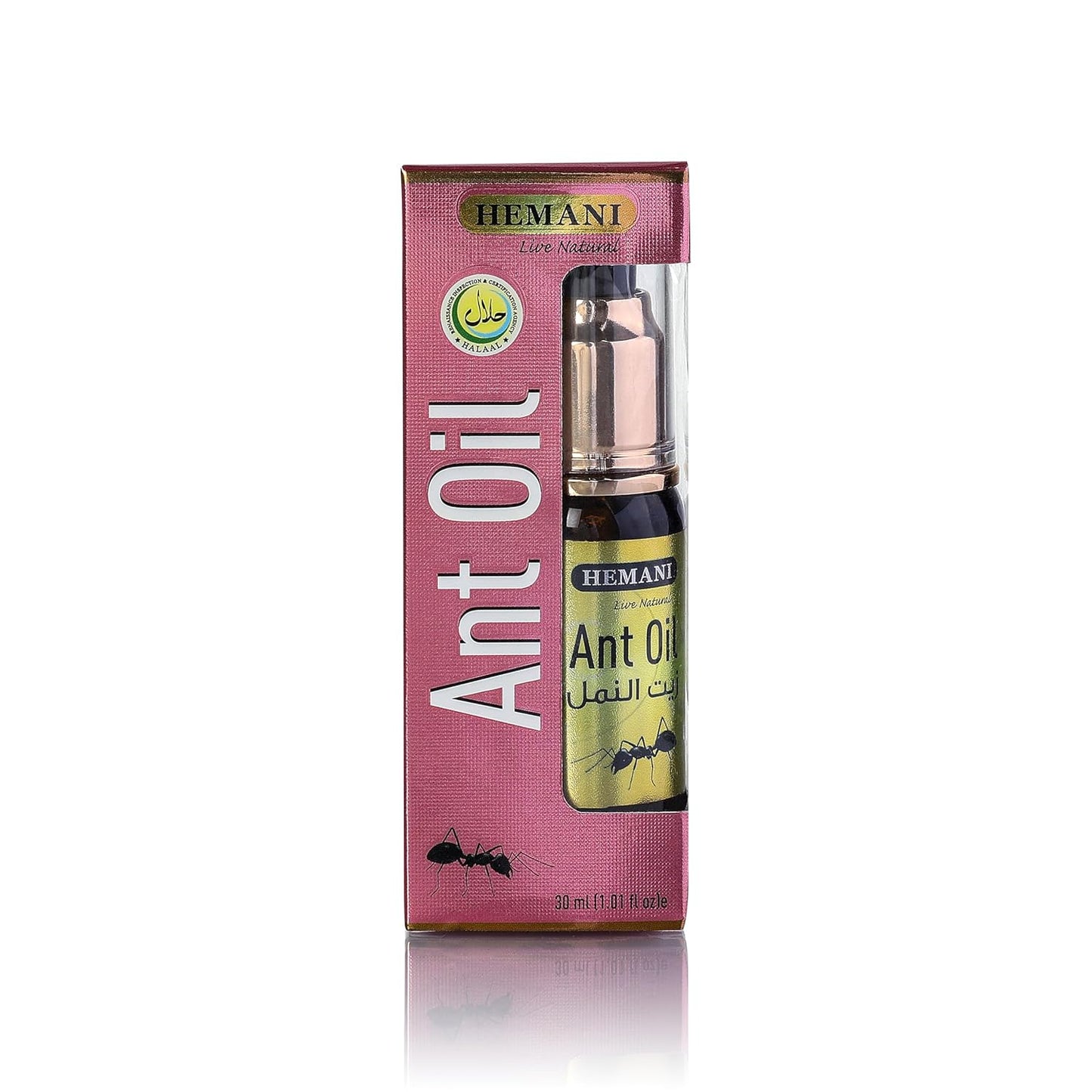 Hemani Ant Oil 30ml - Natural Hair Inhibitor & Hair Growth Reducer for Women & Men, Hair Removal Oil for Post-Hair Removal Care, Smooth Skin Solution, External Use Only