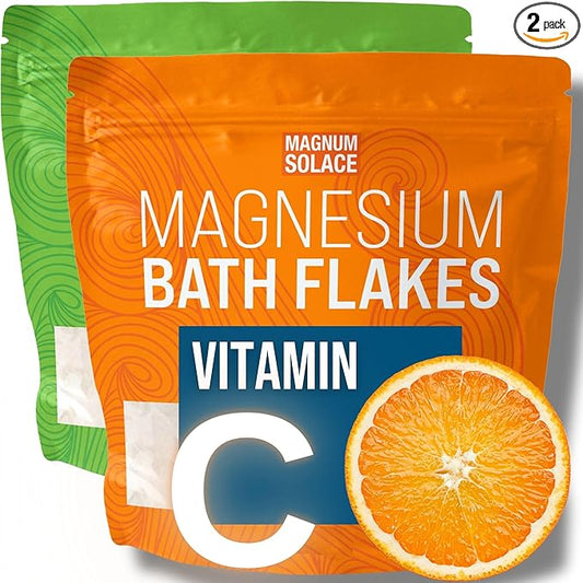 10 lbs Magnesium Flakes with Vitamin C, and 5 lbs Unscented Flakes: 2 Pack Bundle
