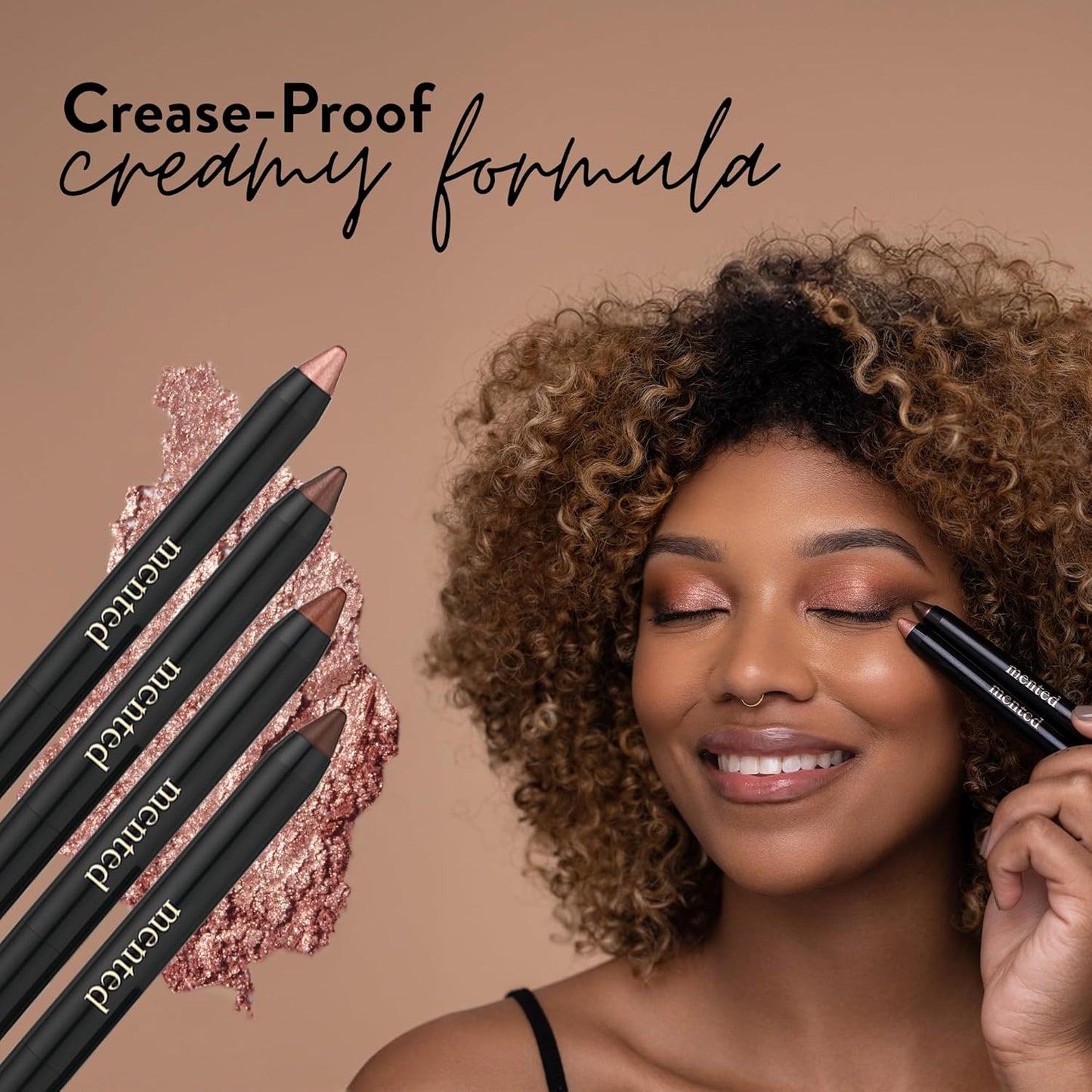 Mented Cosmetics Color Intense Eye Shadow Sticks, Cream Eyeshadow Stick Crayon, Easy-to-Apply Eyeshadow Pencils, Waterproof + Crease Proof Eye shadow Make Up, 0.05oz, Rosey Posey