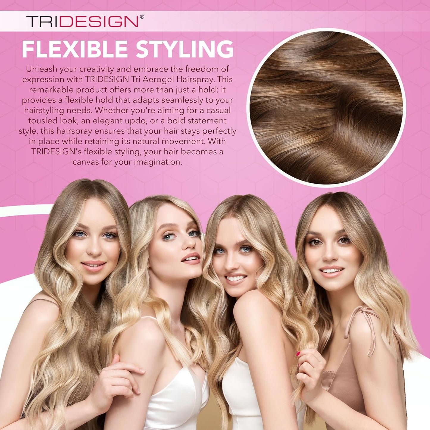 TRI Design Aerogel Hairspray - Strong Hold Hair Finishing Spray for Volumizing & Control, Flexible Styling for All Hair Types, Non-Sticky and Scented - For Women and Men - Pack of 5 (10.5 Oz)