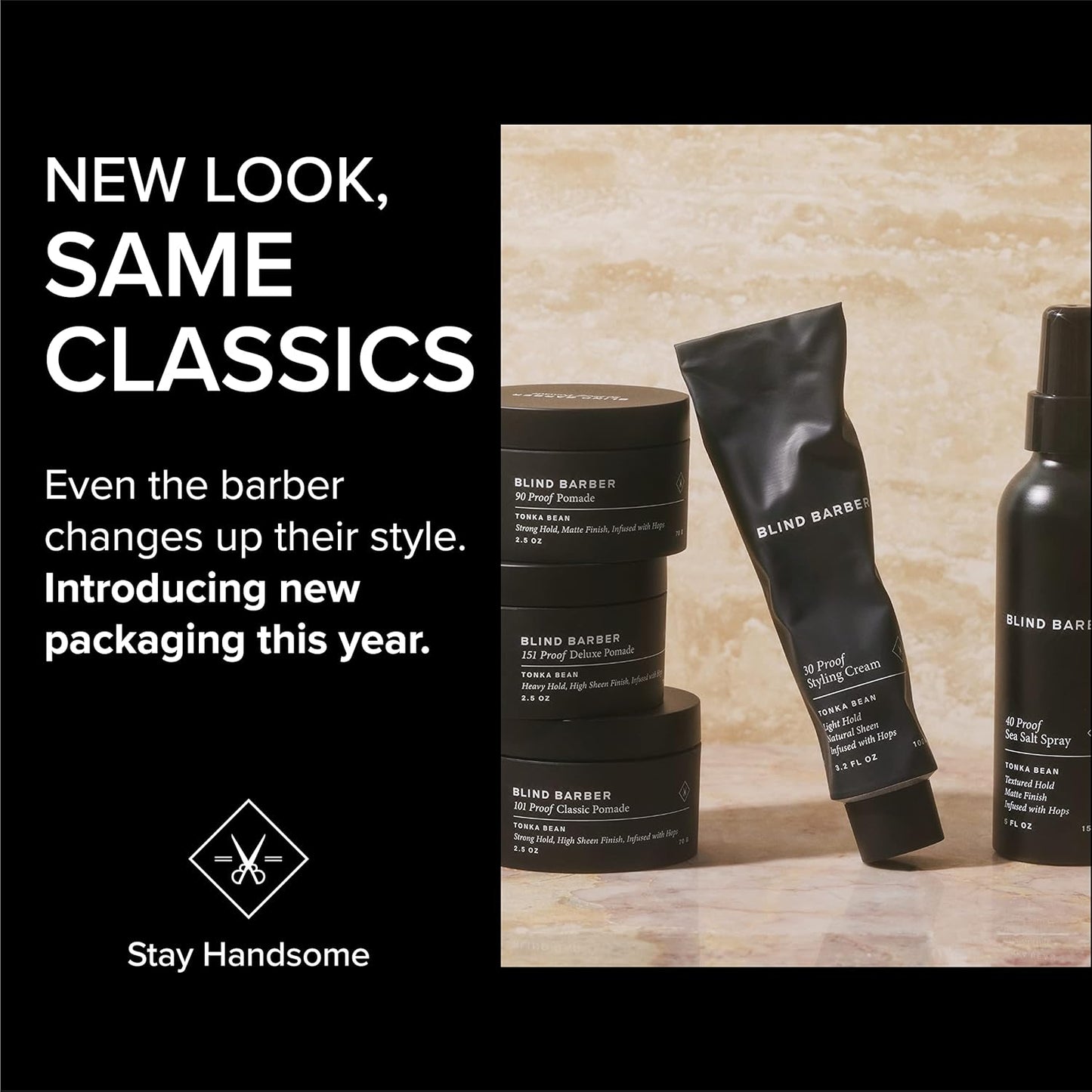 Blind Barber 30 Proof Hair Cream for Men - Styling Cream & Beard Tamer - Light Hold & Natural Shine - Paraben & Sulfate-Free, Water-Based Hair Products - Tonka Bean Scent (3.2 Fl oz)