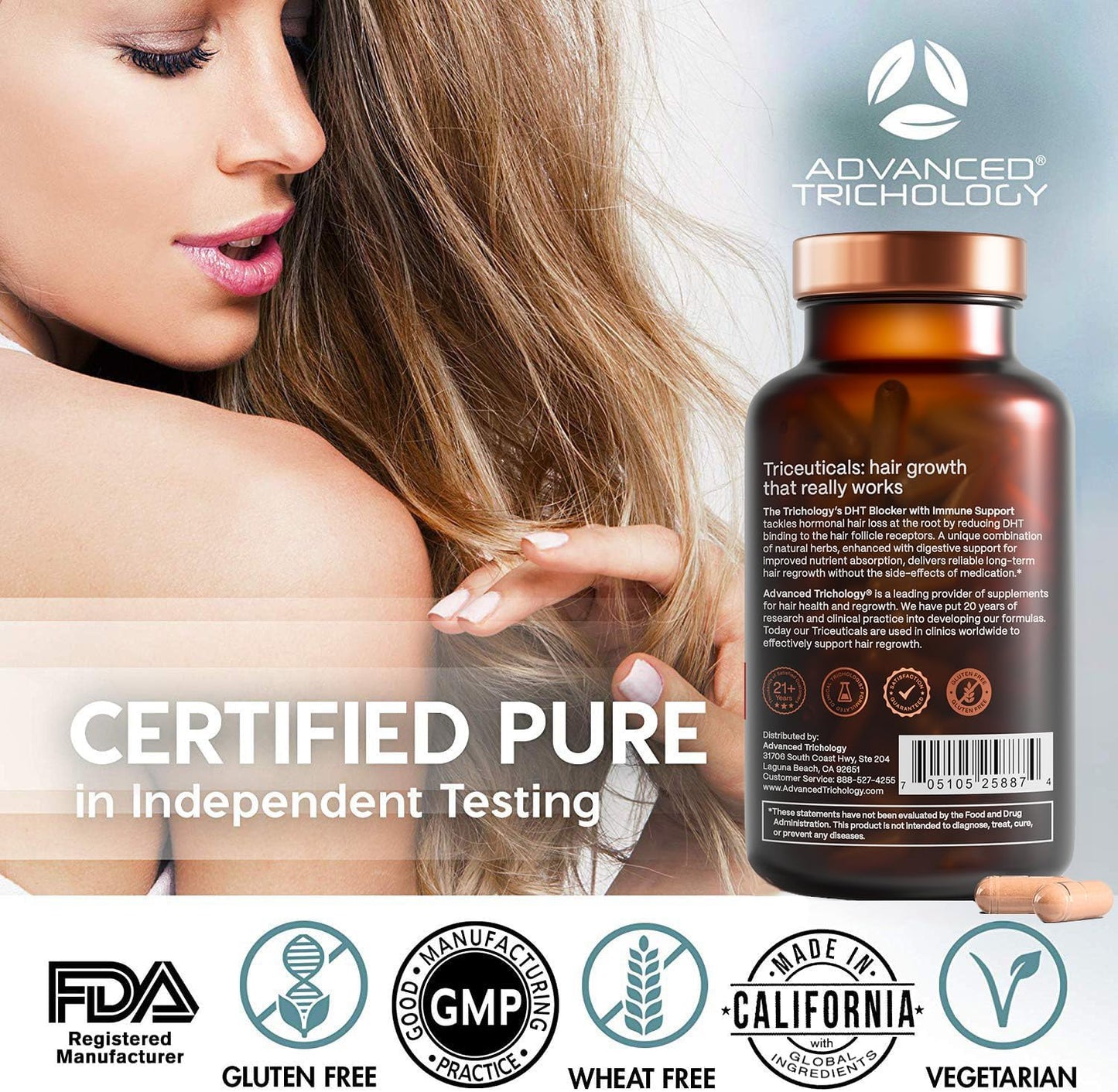 DHT Blocker - Hair Growth Supplement for Genetic Thinning for Men and Women | Approved* by American Hair Loss Association | Guaranteed, Backed by 20 Years of Experience in Hair Loss Treatment Clinics