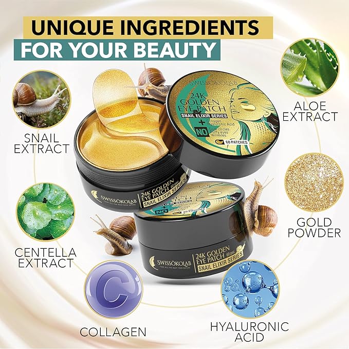 SWISSÖKOLAB Double Chin Reducer V Line Lifting Mask + Under Eye Patches For Puffy Eyes 24k Gold Eye Mask For Dark Circles