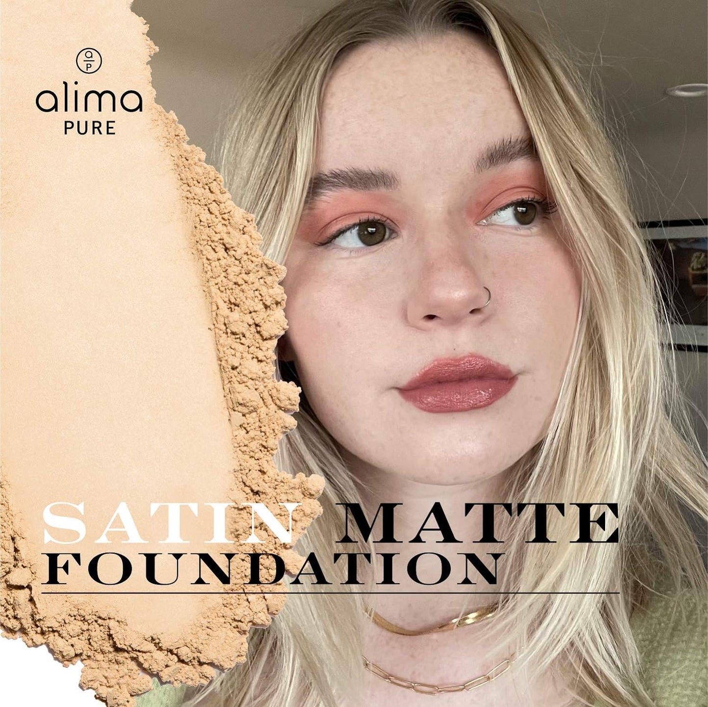 Alima Pure Satin Matte Foundation Loose Mineral Powder Foundation Makeup. 15 oz/4.5g