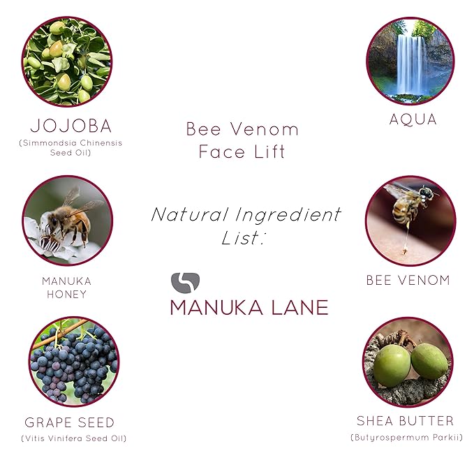 Natural Bee Venom Face Lift Treatment Cream with Active Manuka Honey, Shea, Cocoa Butter, and Jojoba – Nature’s Most Powerful Solution!