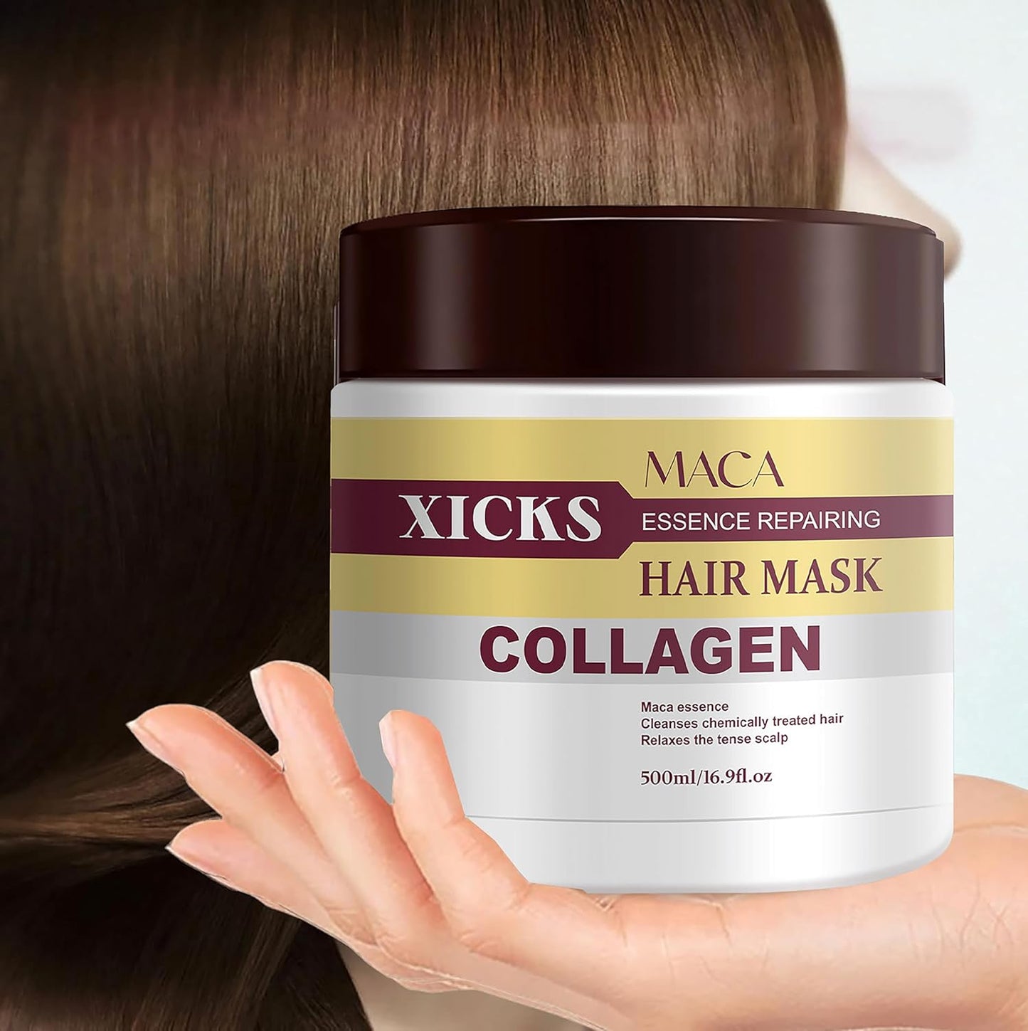 Maca Collagen Essence Deep Repair Hair Conditioner Mask for Damaged, Dry Hair - Intense Hydration Treatment for Strength & Shine for All Hair Types, 16.9 oz