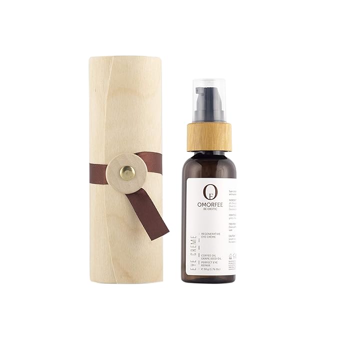 Omorfee 100% Organic Regenerative Caffeine Eye Cream, Eye Serum for Dark Circles, Puffiness, Bags Under Eye, Eye Brightening Cream, Repair Fine Lines, Wrinkles & Aging, for All Skin Types 1.76 Oz.