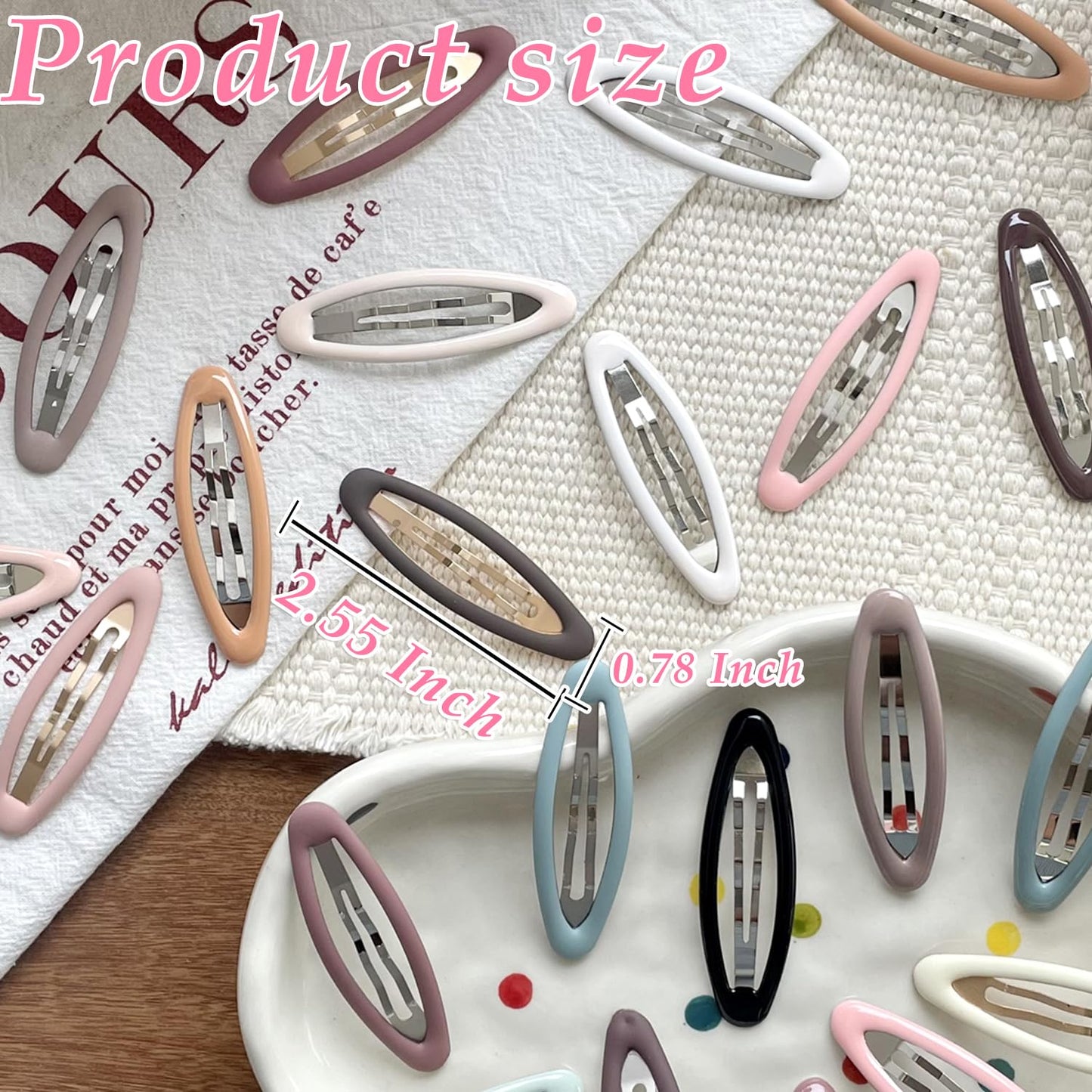 26 Pcs Metal ellipse Hair Clips No Slip for Women & Girls,Strong Hold Matte Hair Clips for Thick Hair & Thin Hair,Hair Barrettes for Women