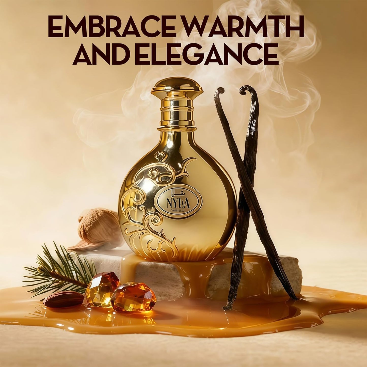 Nyla Vanille Cologne for Men | Warm Spicy Gourmand Eau de Parfum | 80ml Long Lasting Perfume with Musk, Tonka Beans,Caramel and Amber | Rich Seductive Scent