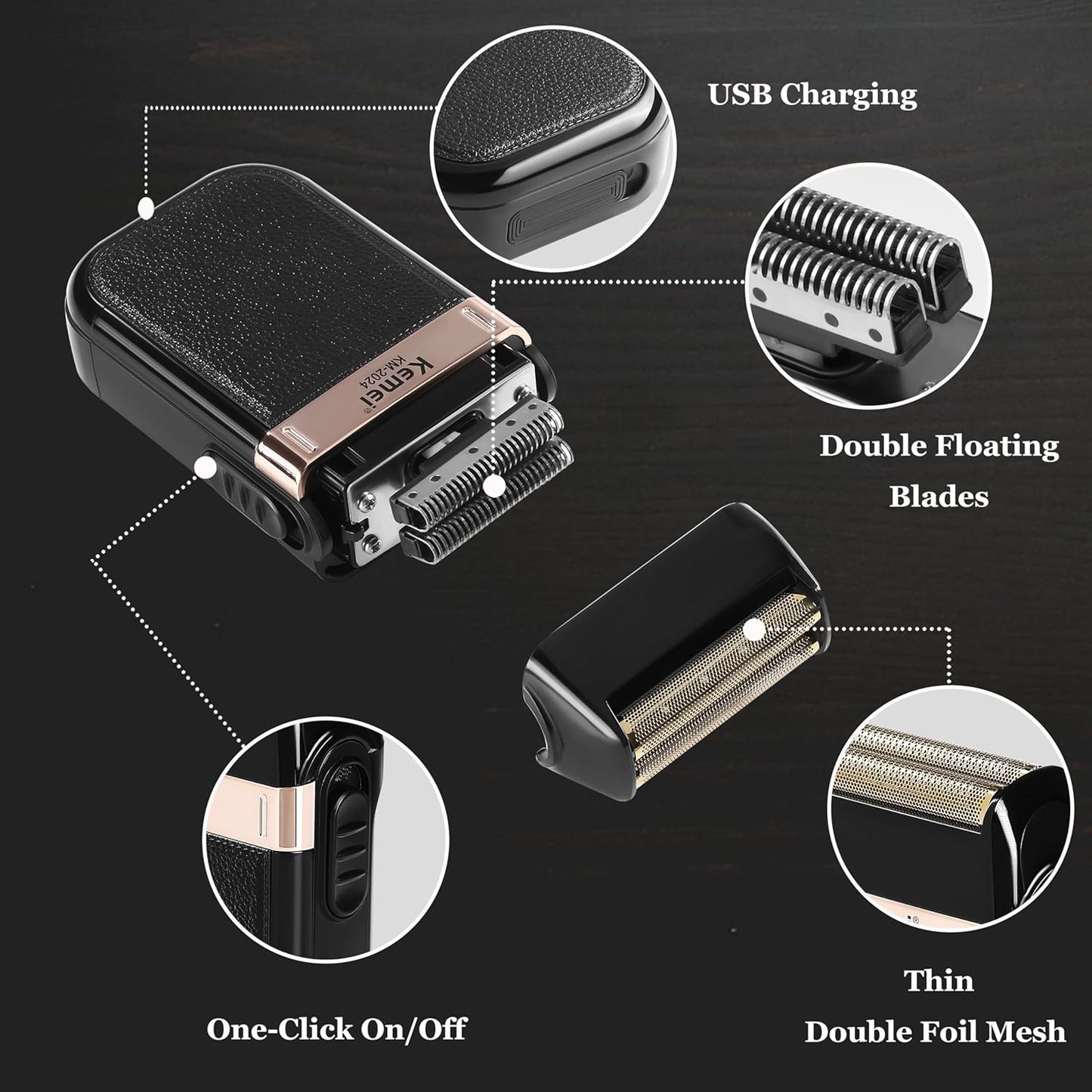 KEMEI Professional Hair Clippers, Hair/Beard Trimmer, Eletric Shaver Set for Men, Cordless Beard Trimmer, Rechargeable Barber Clippers, USB Fade Clipper Haircutting Kit, KM-2299, KM-2296, KM-2024