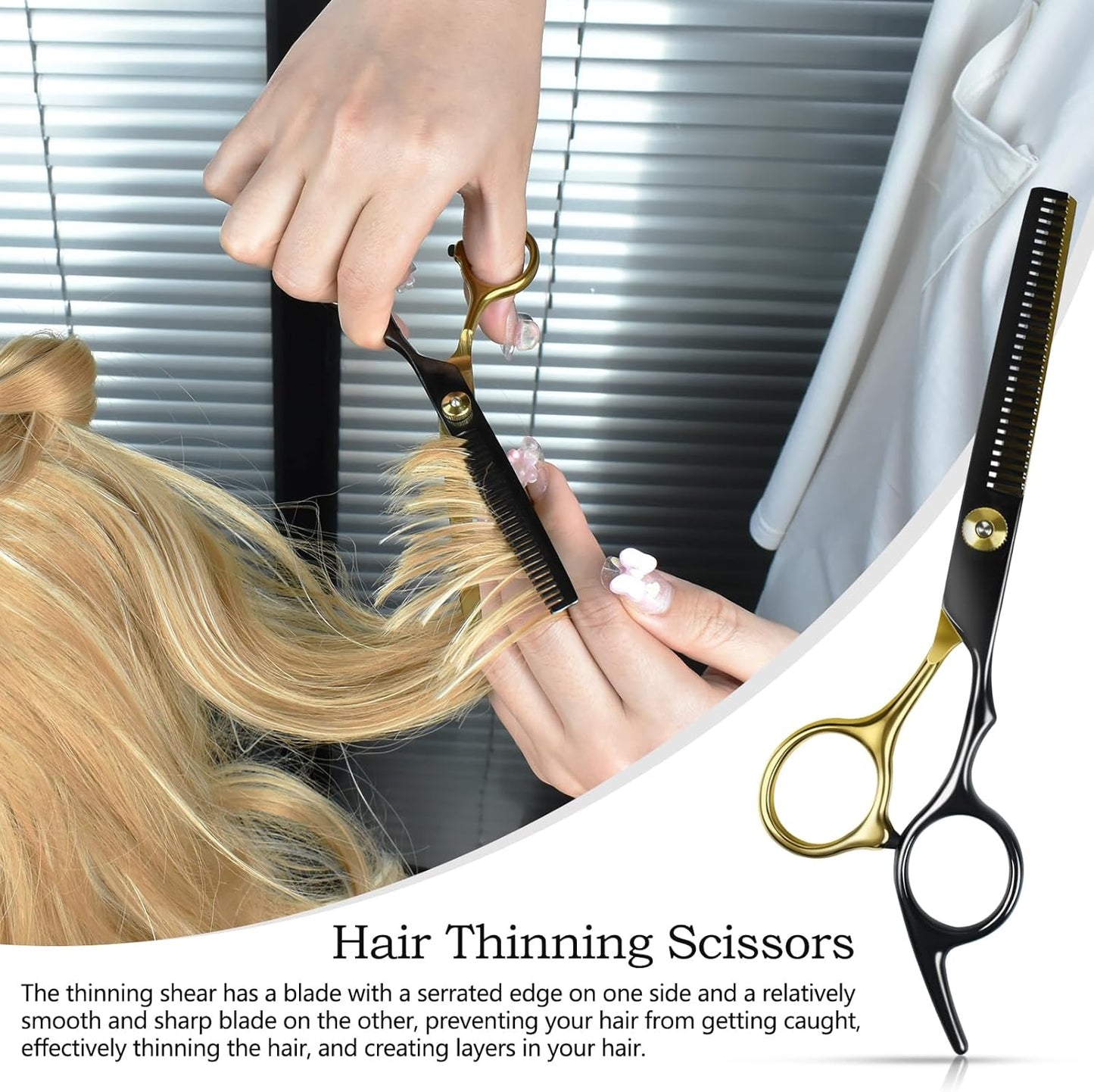 Niura 12 PCS Hair Cutting Scissors Set - Professional Barbers & Salon Kit: Cutting & Thinning Scissors, Comb, Cape, Clips for Men, Women, Kids & Pet