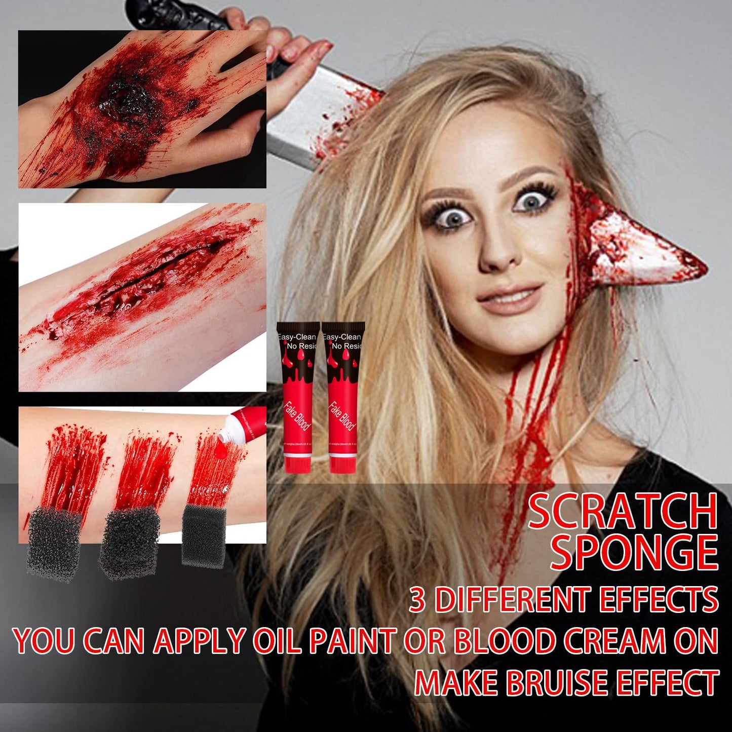 Fake Blood Scar Wax SFX Makeup Kit - Halloween Face Paint Special Effects Kit