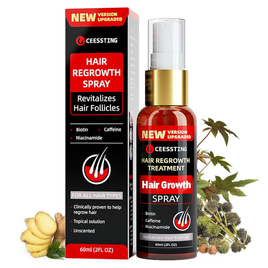 Hair Growth Spray by Ceessting- Biotin, Caffeine and Niacinamide - Anti-Hair Loss for Thinning Hair -Hair Regrowth Treatment for Men and Women- 2 Ounces