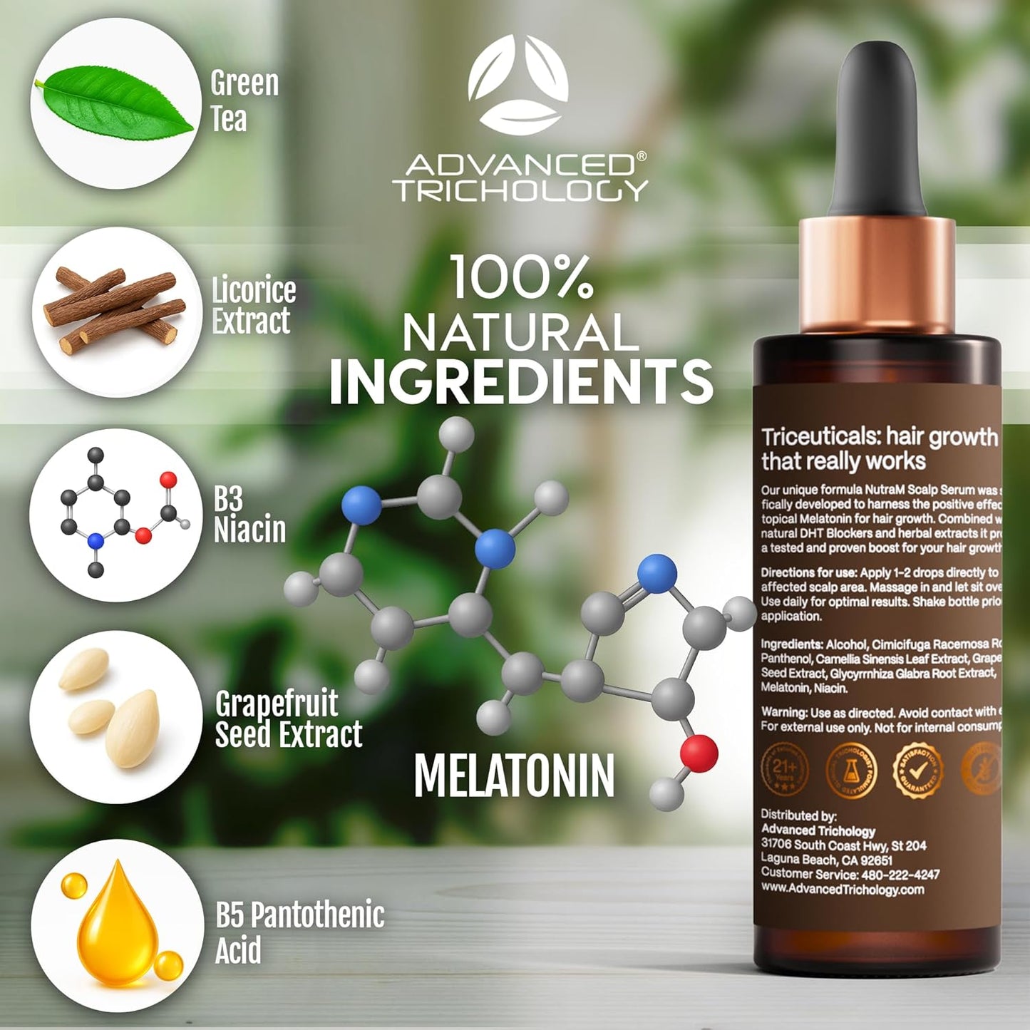 NutraM™ Hair Growth Serum – Dermatologist Tested, Approved* by American Hair Loss Association | Scalp DHT Blocker for Thinning Hair Men and Women, Backed by 20 Years of Hair Regrowth Clinic Experience