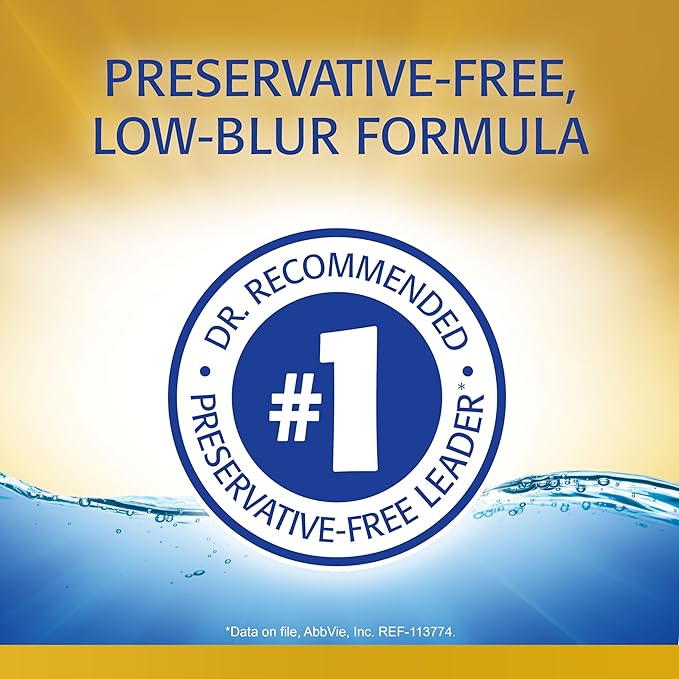 Refresh Optive MEGA-3 Lubricant Eye Drops Preservative-Free Artificial Tears, 0.01 fl oz (0.4 mL), 60 Single-Use Containers (Pack of 2)