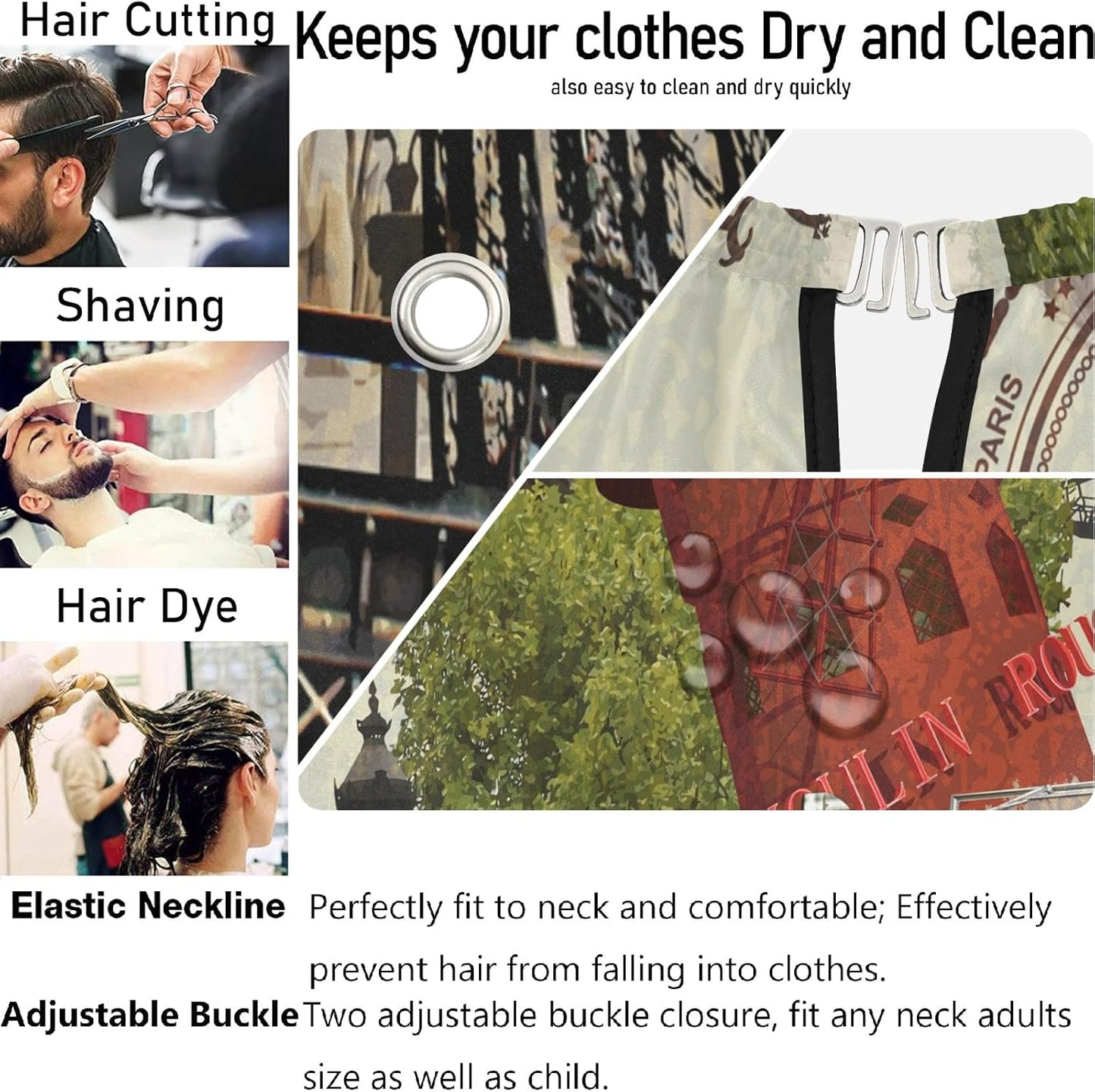 Barber Capes Polyester Hair Cutting Salon Cape with Snaps Beard Bib Hairdresser Gown Stylist Cape For Men Women