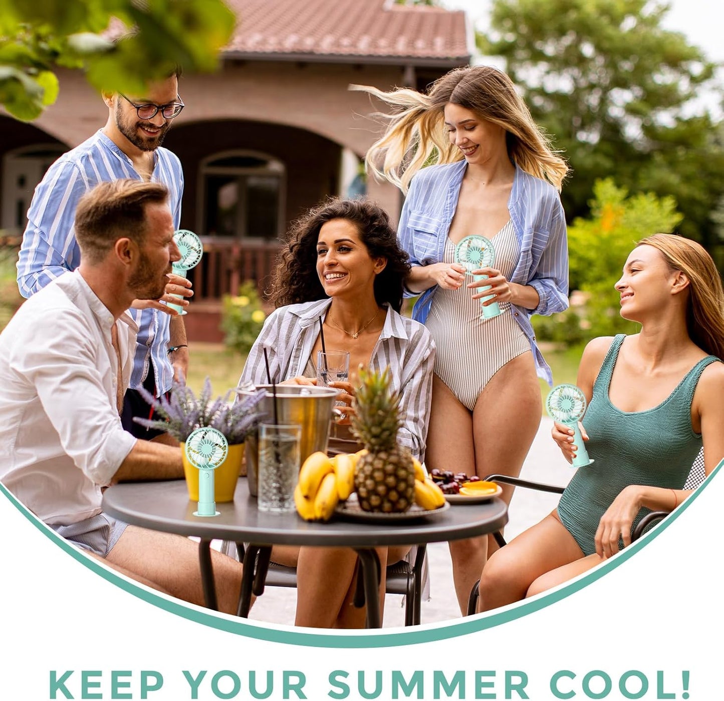 6 Pcs Mini Powerful Handheld Fan 3 Speed Personal Small Portable Rechargeable Fan with Base USB for Women Eyelash Makeup Office Travel Beach Indoor Outdoor (Green)