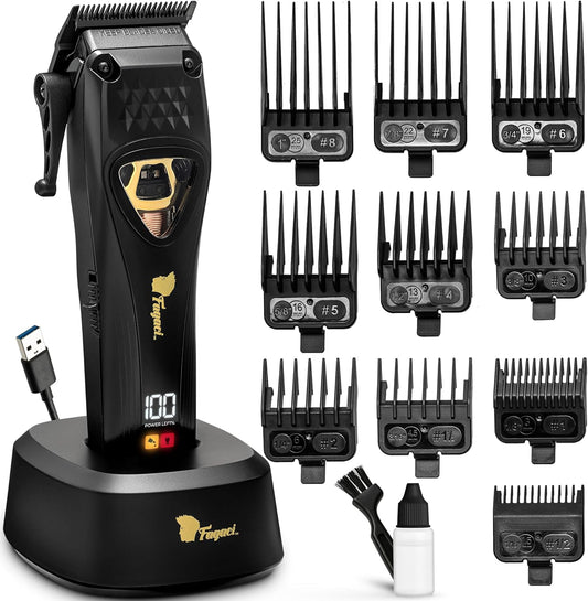 Fagaci Professional Hair Clippers for Men with DLC Blades and High Torque, Vector Motor 12000 RPM Professional Barber Clippers Cordless, Mens Hair Clipper Cordless Set