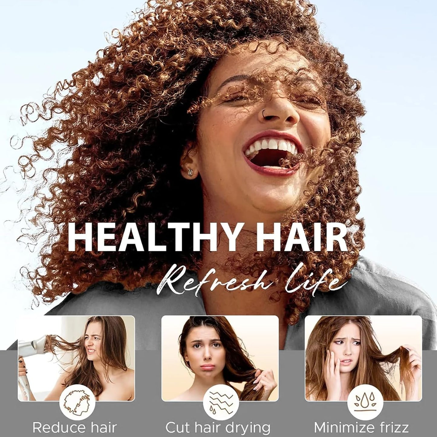 Tgideas Hair Oil Spray - Leave-in Hair Conditioning Oil with Jojoba Oil and Shea Butter -Clear Hair Oil Spray - For Dry Hair, Curly Hair, Detangling, Styling and Moisturizing- for Women & Men