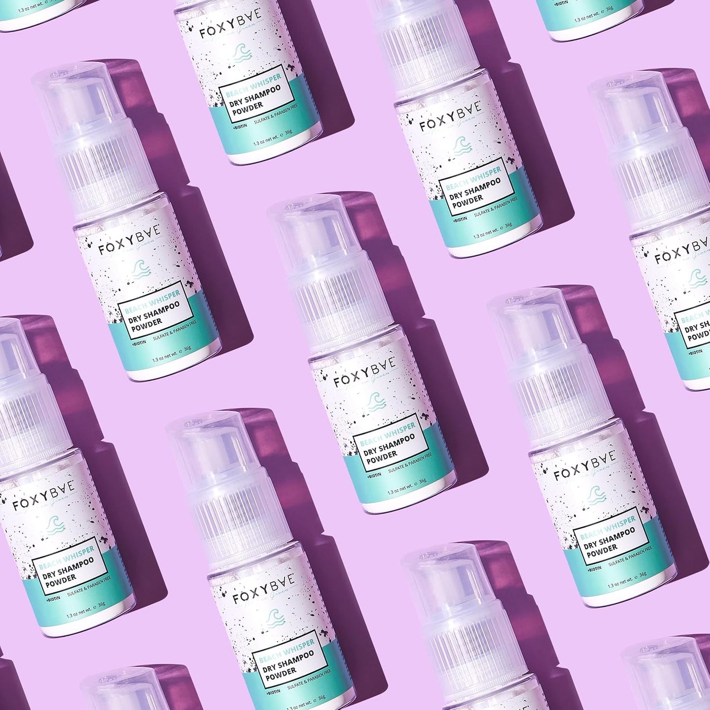 FoxyBae Dry Shampoo Powder – Non-Aerosol Formula with Biotin, Tapioca & Arrowroot – Absorbs Oil & Adds Volume – For Dark, Brunette & Blonde Hair – Beach Whisper – 1.3 oz