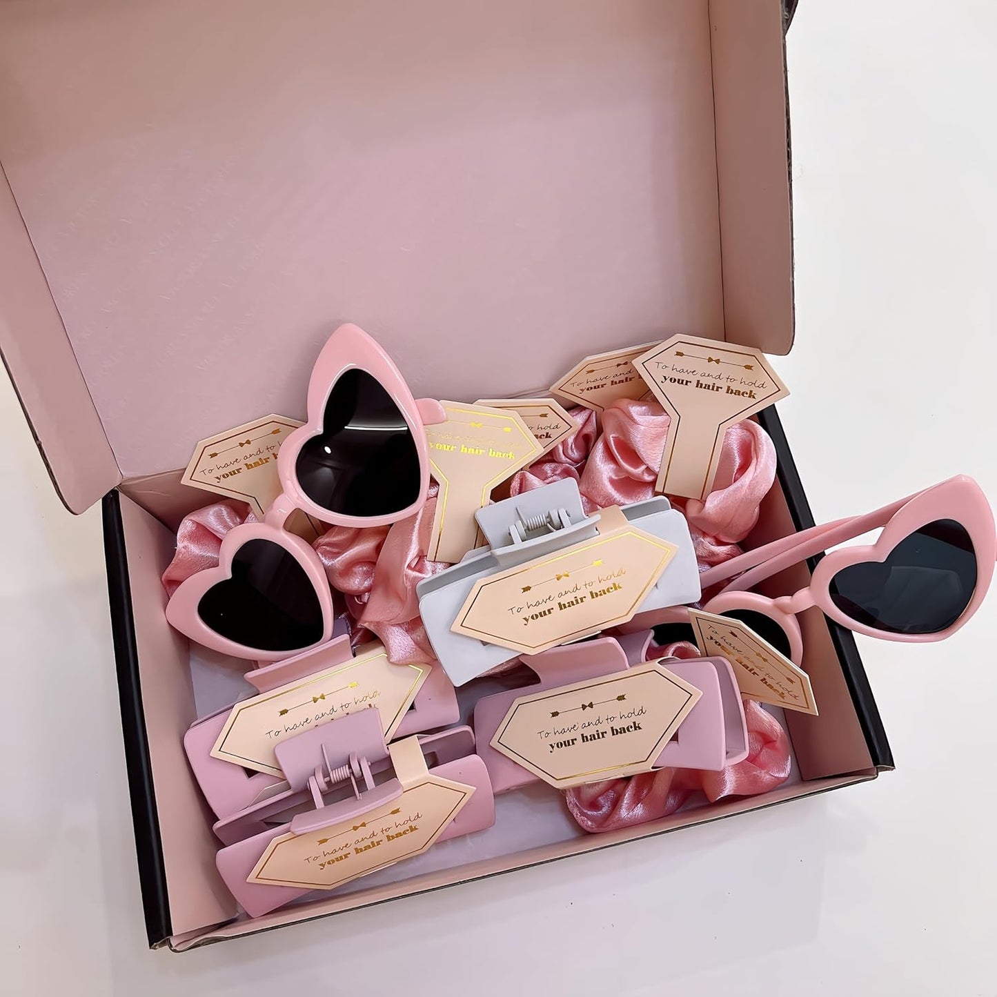 Bridesmaid Proposal Gifts 4.1inch 12pcs Square Hair Claw bachelorette party accessories Clips for Wedding Party Favors (Smooth Pink)