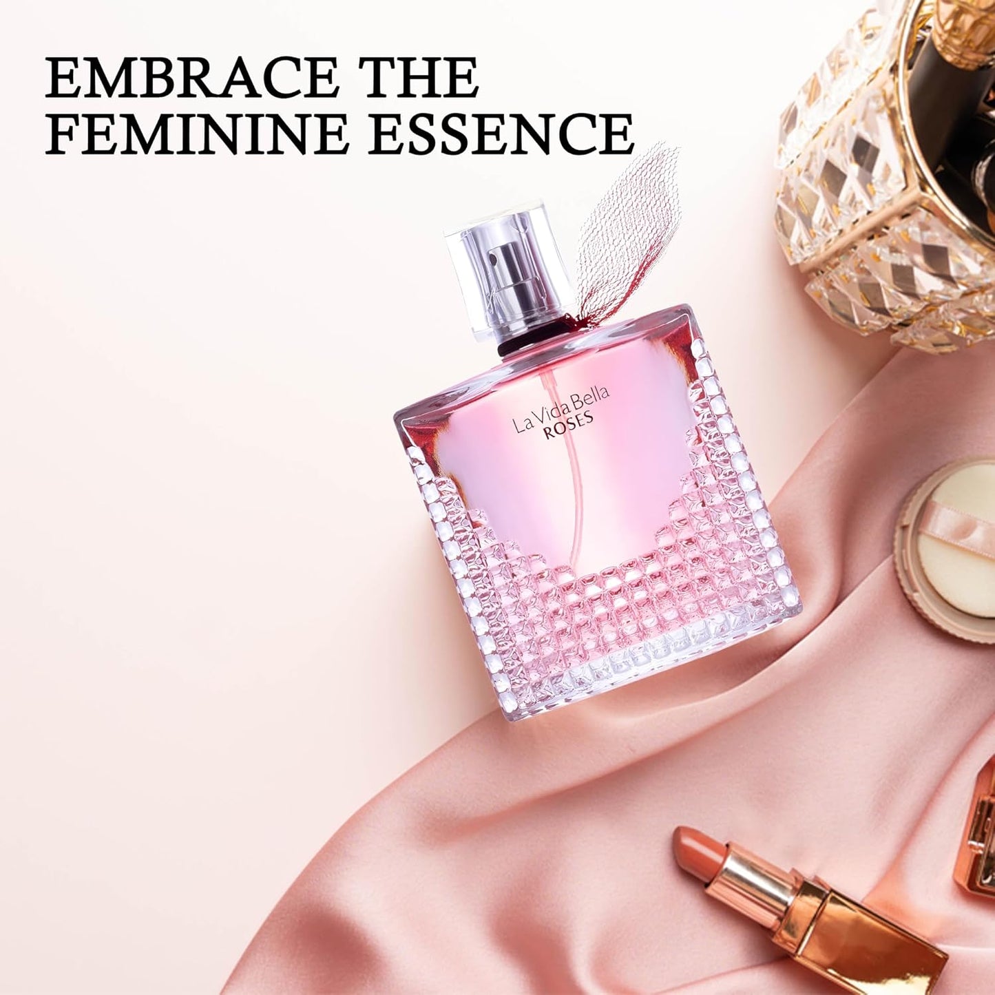 La Vida Bella Rose Perfume for Women,Captivating Scent for Confident Elegance Women's Fragrance,3.4 Fluid Ounce Eau de Parfum Daily Used