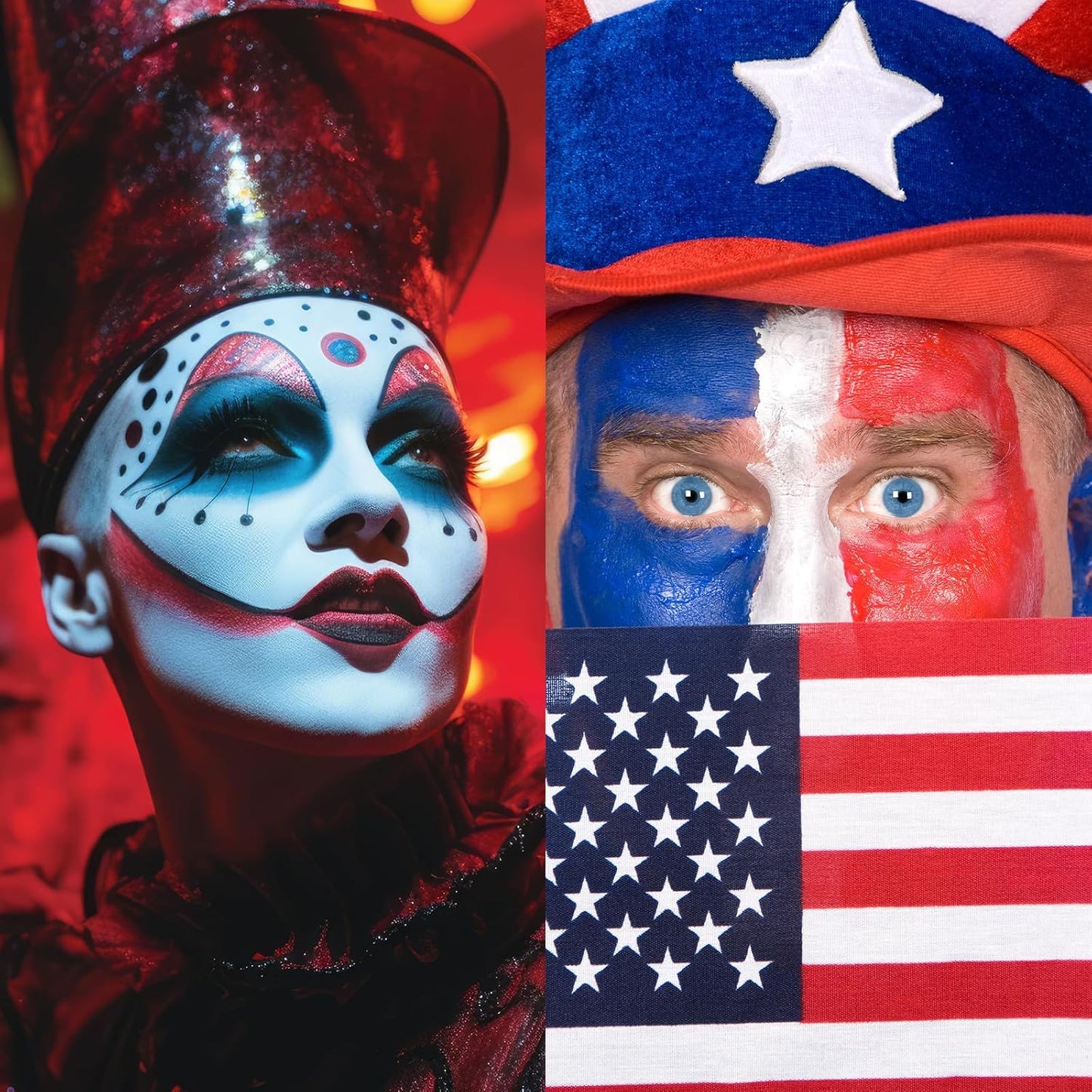 Red Face Body Paint Stick, Eye Black Stick for Sports, Waterproof Full-Coverage Red Face Makeup for Halloween Zombie Clown Vampire Joker Devil Cosplay Makeup