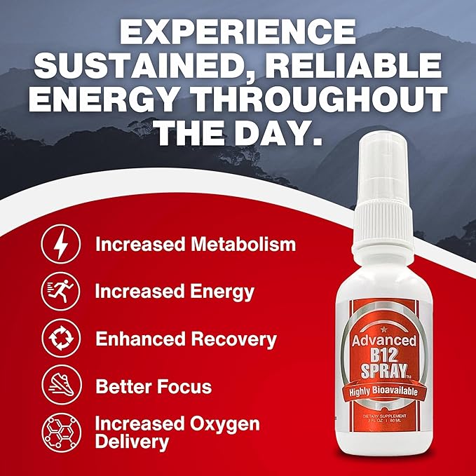 Vitamin B12 Energy Spray, Methylcobalamin (8 oz 240 Servings)