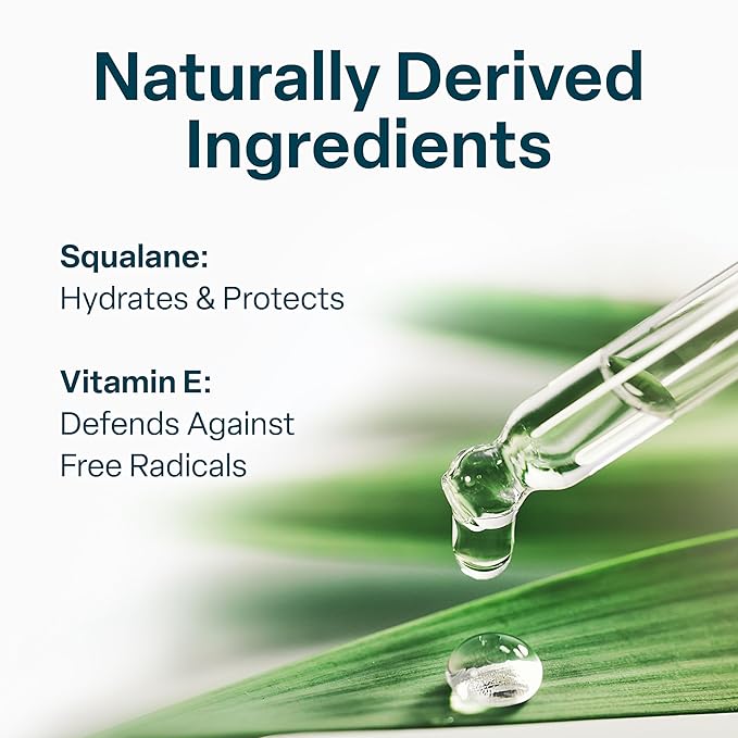 QRxLabs Pure Plant-Based Squalane Oil with Vitamin E (2 oz) - Organic ECOCERT/USDA Certified Squalane from Sugarcane - Moisturizer for Face, Body, Skin & Hair