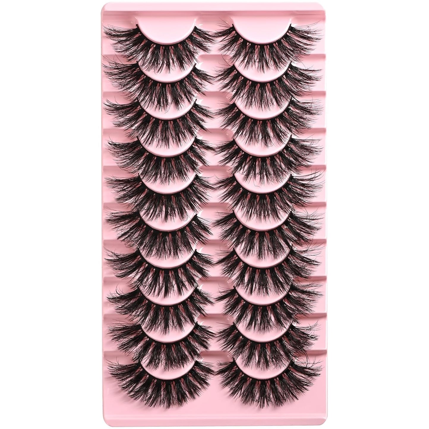 FARRED Cat Eye Lashes Fluffy False Eyelashes 10 Pairs Fake Eyelashes Natural Look Short Natural Lashes Cateye Lash Wispy Volume Eyelash Faux Mink Strip Lashes Pack for Daily Makeup (C8 | 9-17MM)