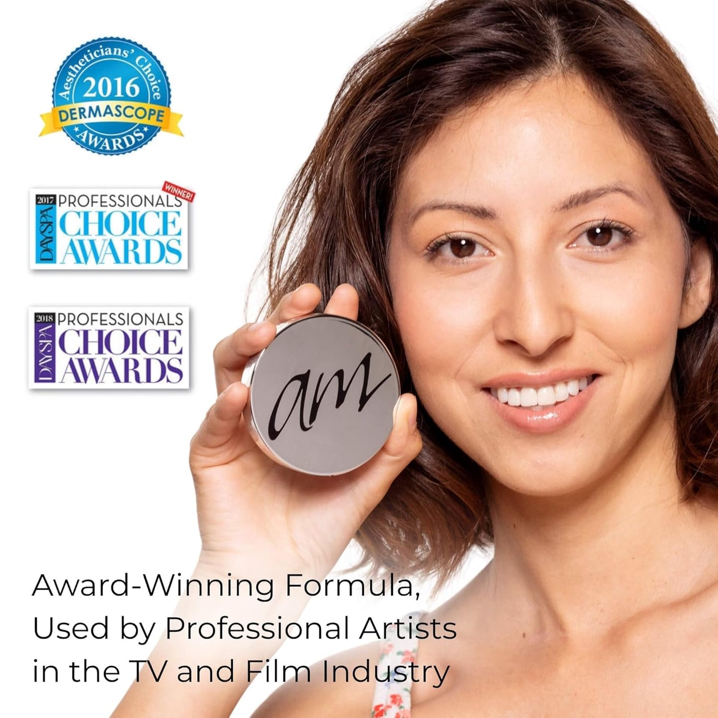 4-in-1 Pressed Foundation Powder with Natural SPF, Concealer & Finishing for Medium to Full Coverage Foundation, Mineral-Based (Halle, .35 oz)