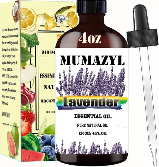 Lavender Essential Oil, Lavender Fragrance Oil 4 Fl Oz 120ML for Diffuser Humidifier Yoga Cleaning DIY Candle Soap Making Essential Oils
