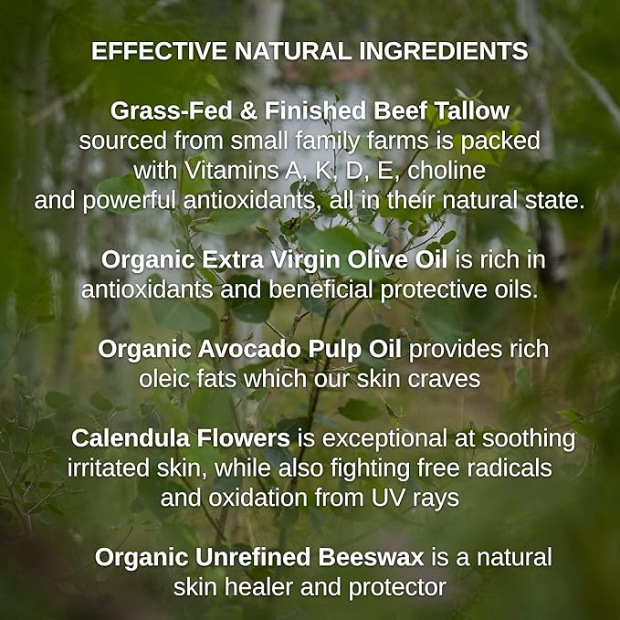 Tallow & Calendula Face & Body Balm - Paleo & Primal Tallow Moisturizer - 100% Grass Fed Tallow, Avocado & Olive Oils With Calendula Flowers - Rich in Vitamin A, K, D & E - All-Purpose Tallow Skin Care - 6 Oz (Organic Vanilla + Neroli + Frankincense, 6)