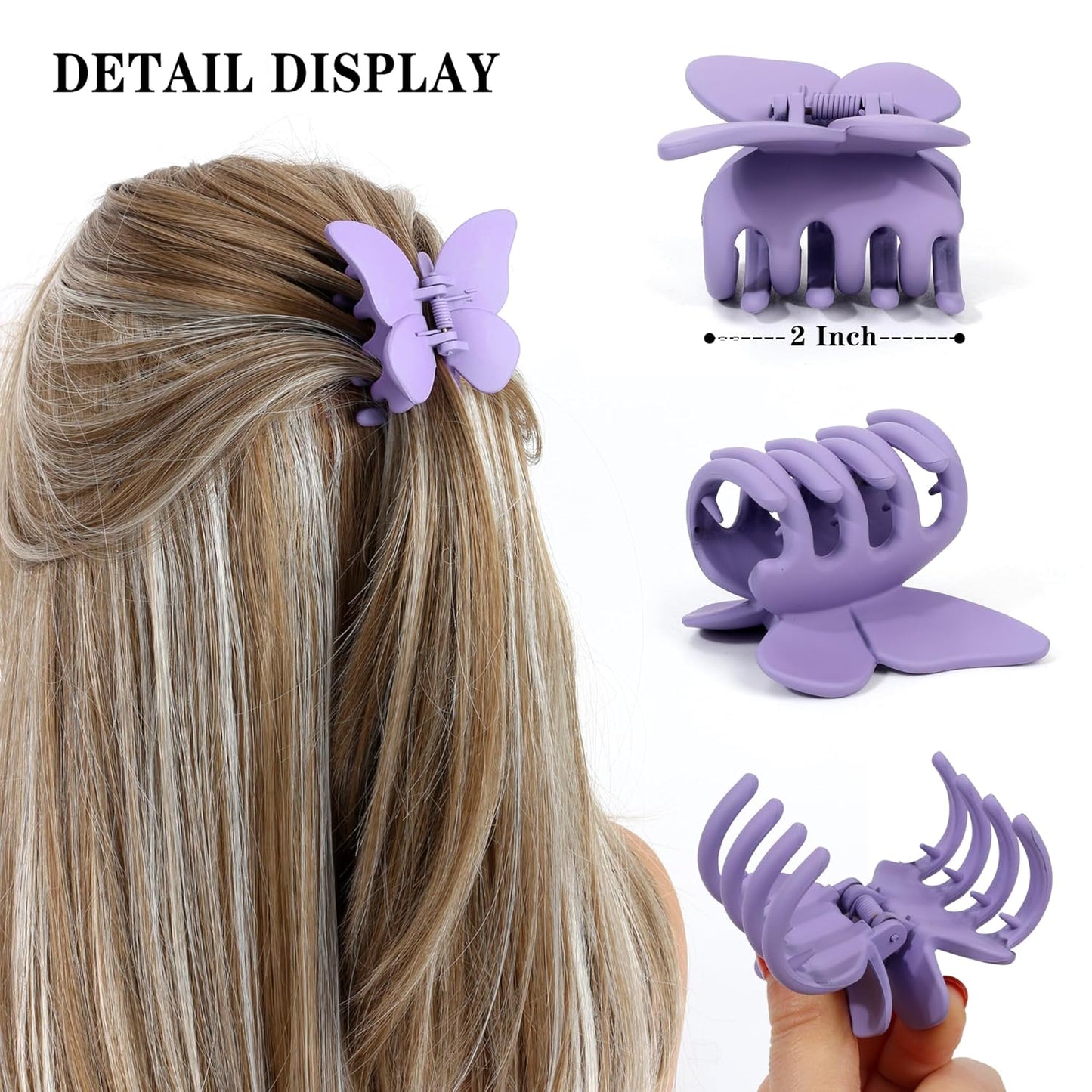 Butterfly Hair Accessories Claw Clips for Women Matte claw clips for Thick or Thin Hair. Matte 4pcs
