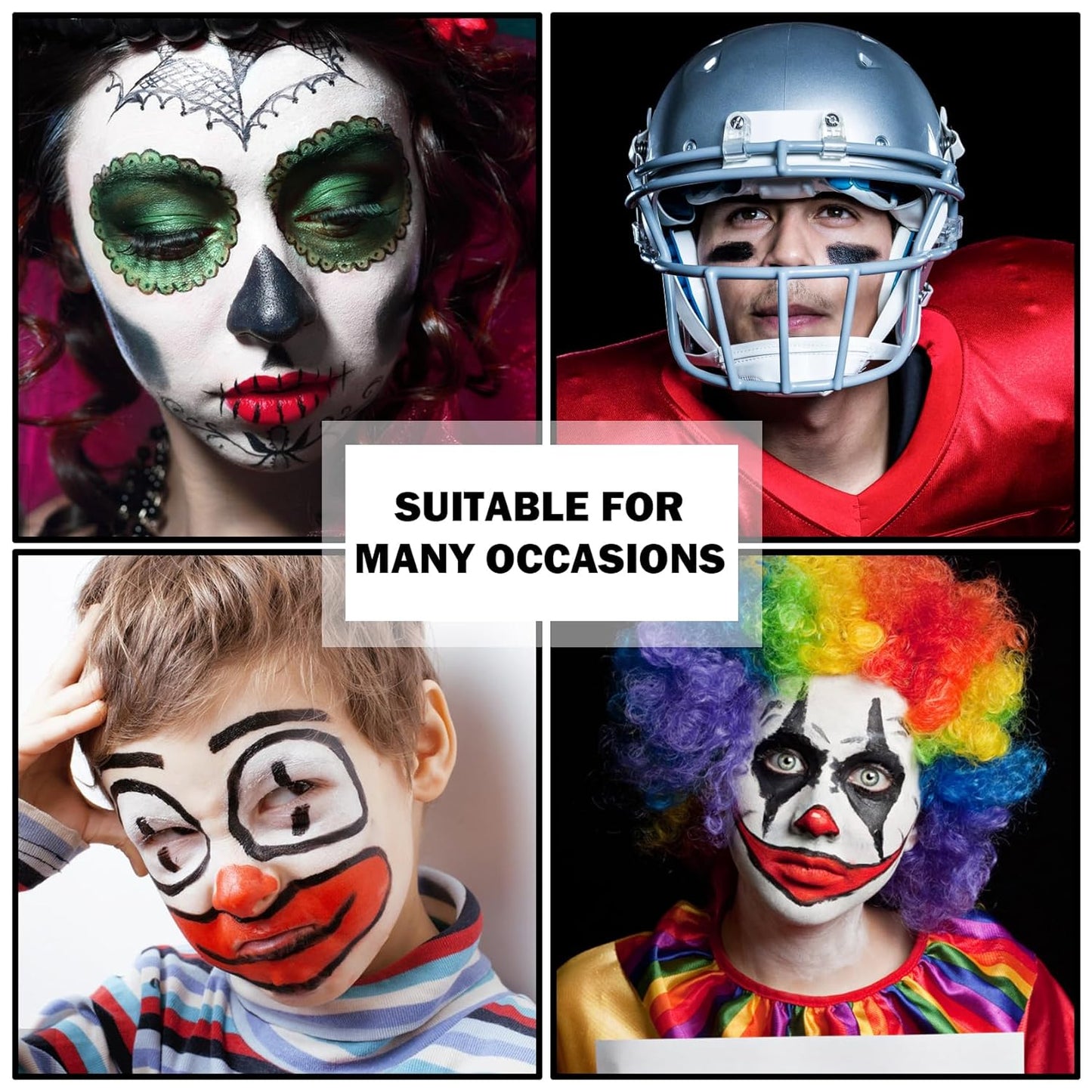 Red White and Blue Face Paint Sticks Professional Eye Black Baseball Football Softball,Cream Blendable Body Paint for Halloween Zombie Vampire Makeup（Blue/White/Red Face Paint Sticks)