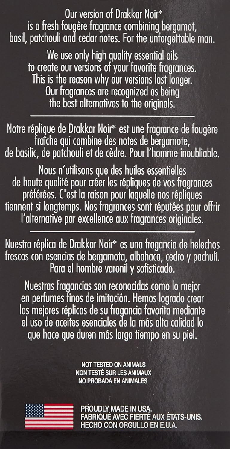 PB ParfumsBelcam Classic Match our Version of Drakkar Noir EDT,2.5 Fl Oz (F37437-04-DN) (Pack of 2)