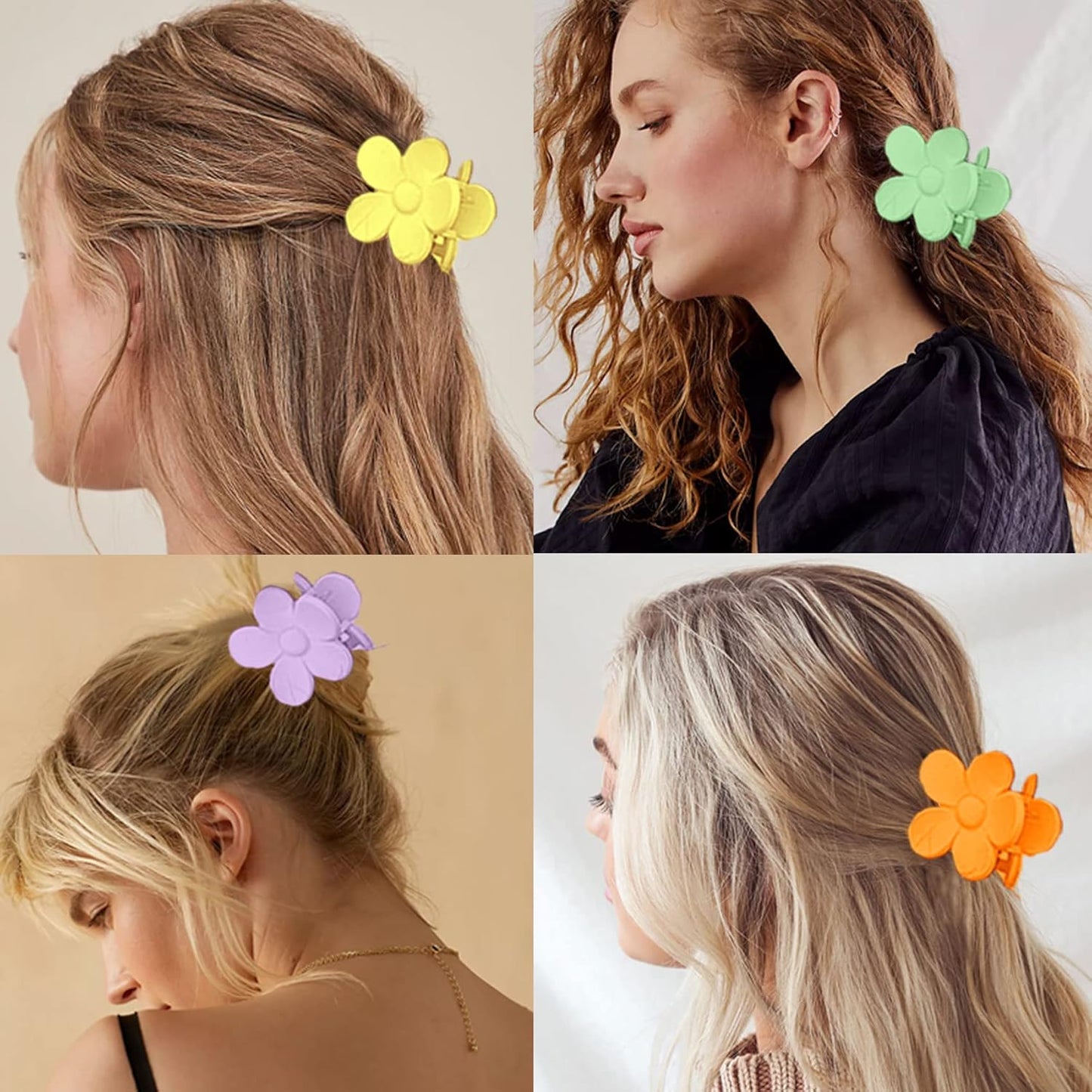 15 PCS Small Flower Hair Claw Clips 1.49 Inch Jaw Clips for Women Girls Nonslip Strong Hold Hair Accessories