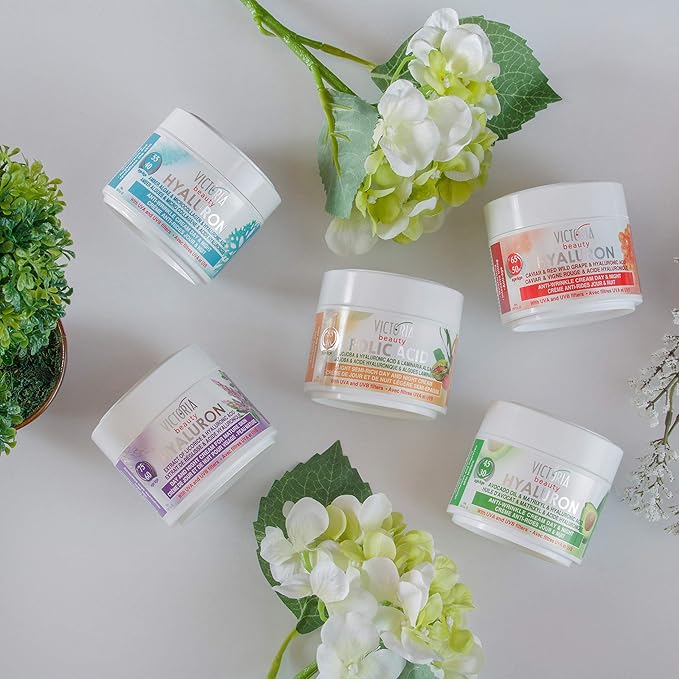 Hyaluron Anti-Wrinkle Cream with Avocado Oil - for Mature Skin (Age 30+) - Intensive Natural Cream for Day & Night With UV Filters