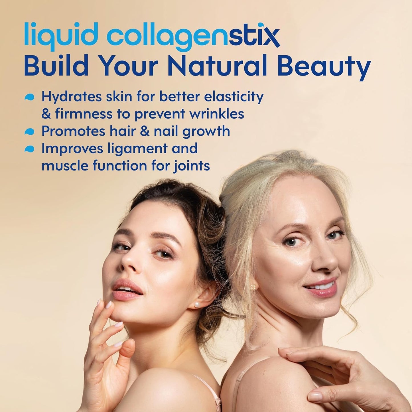 Hydrolyzed Liquid Collagen Peptides for Women & Men - Grass-Fed Bovine Protein Supplement for Hair Growth, Skin and Nails (Pack of 14, Lemon)