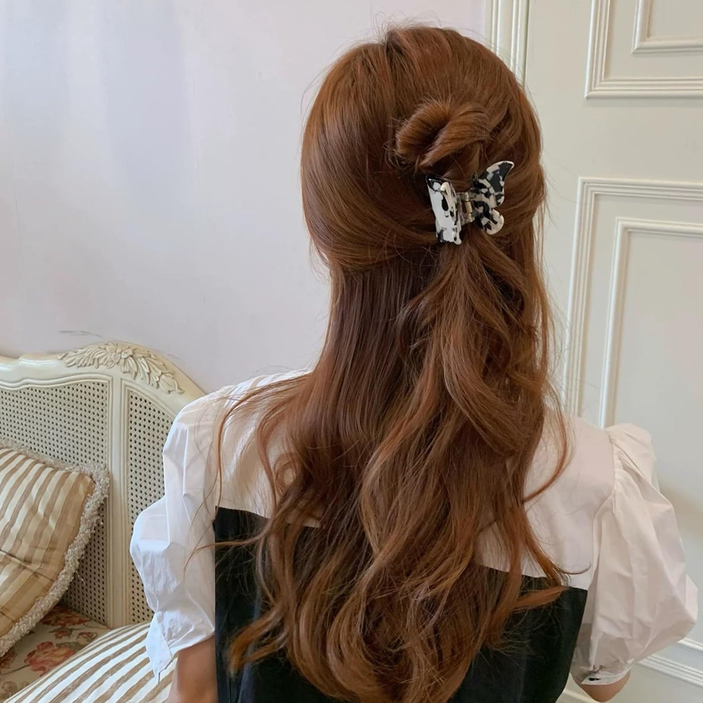 Butterfly Hair Clips Hair Claw Butterfly Tortoise Shell Jaw Clips 2.3 inch Beautiful Hair Accessories for Girls and Women. (3 pack)