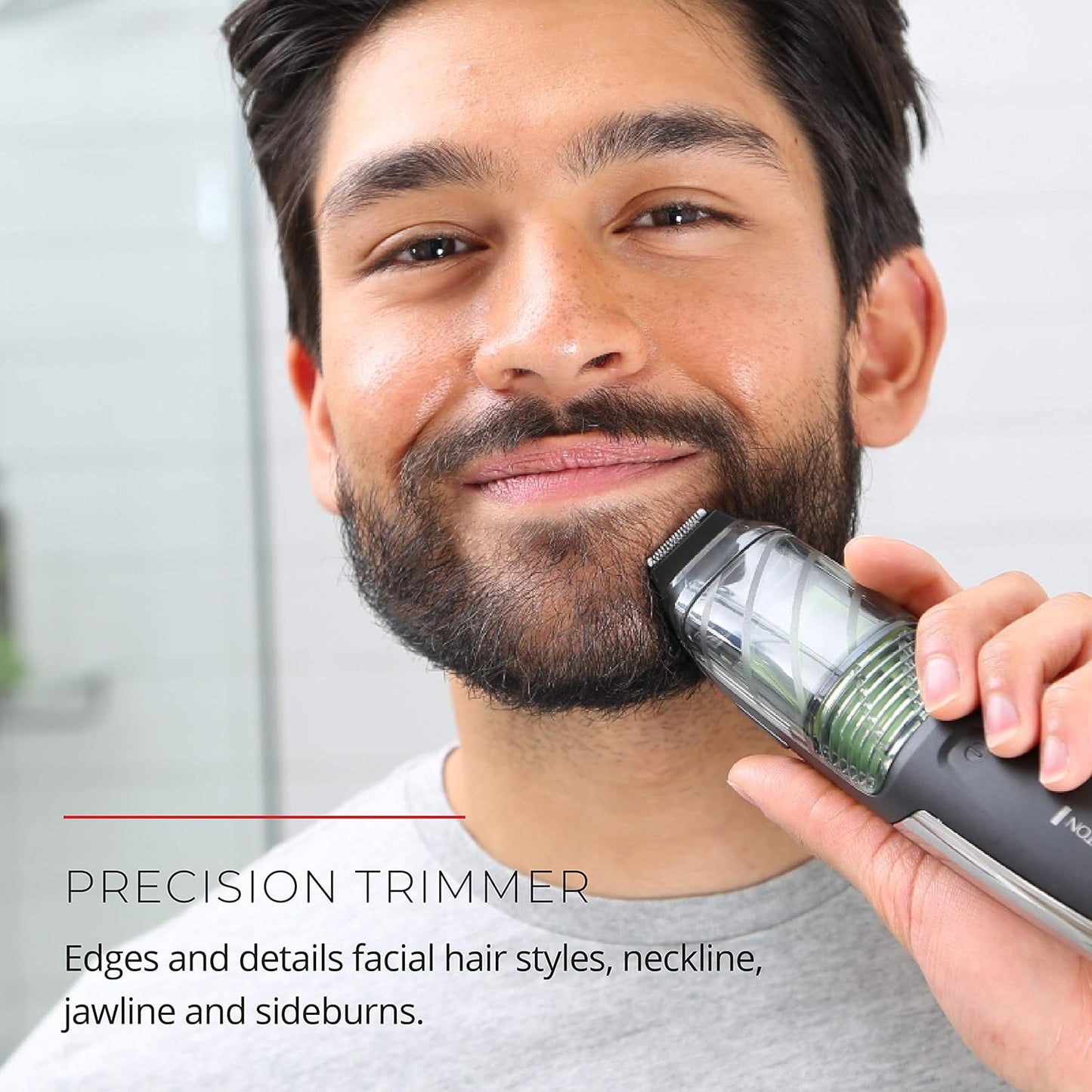 Remington Vacuum Beard Trimmer,13 Length and Style Settings with Adjustable Length Comb (2-18mm),Vacuum Trimmer for Beard, Mustache, and Stubble, Rechargeable Lithium Power, Washable, Removable Blades