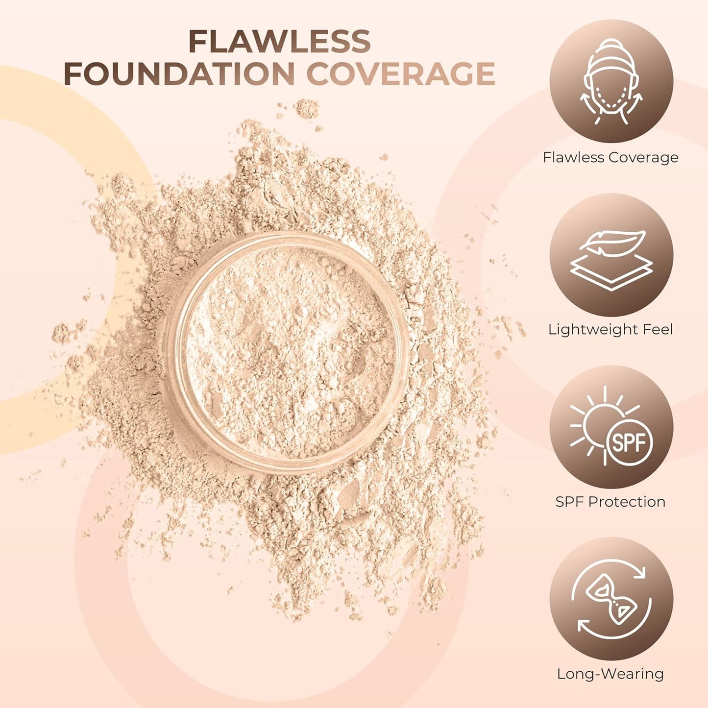 FLAWLESS COMPLEXION KIT (FAIR 1) Full Size Mineral Makeup Set Matte Foundation Bare Face Sheer Powder Cover