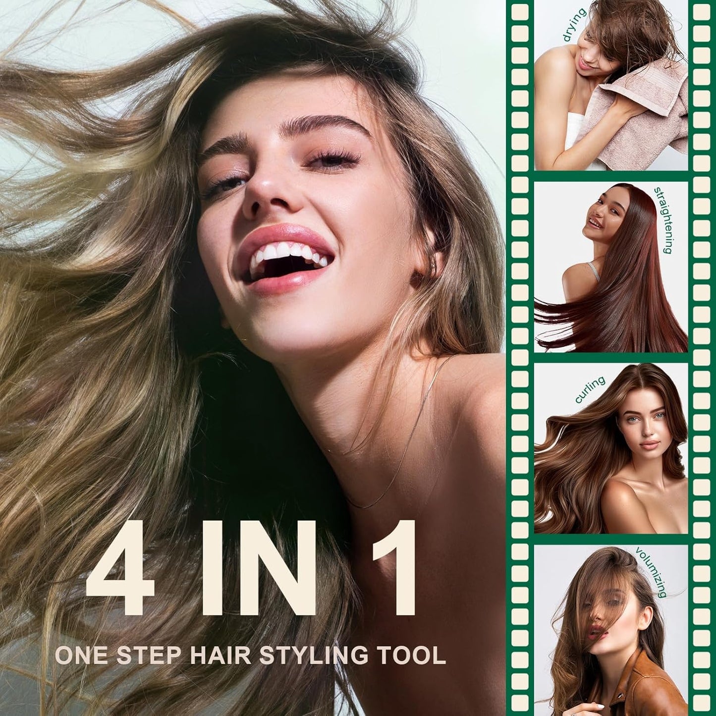 Dual Voltage Travel Hair Dryer Brush Mini Hot Air Hair Styling Tool, 110-240V European Oval Shape Jet Brush, 2 Inch Lightweight Design & Universal Plug, Easy Pack Worldwide