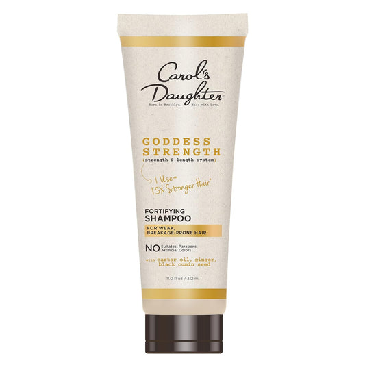 Carol's Daughter Goddess Strength Fortifying Shampoo For Wavy, Coily and Curly Hair, Sulfate Free Shampoo with Castor Oil for Weak Hair, 11 Fl Oz